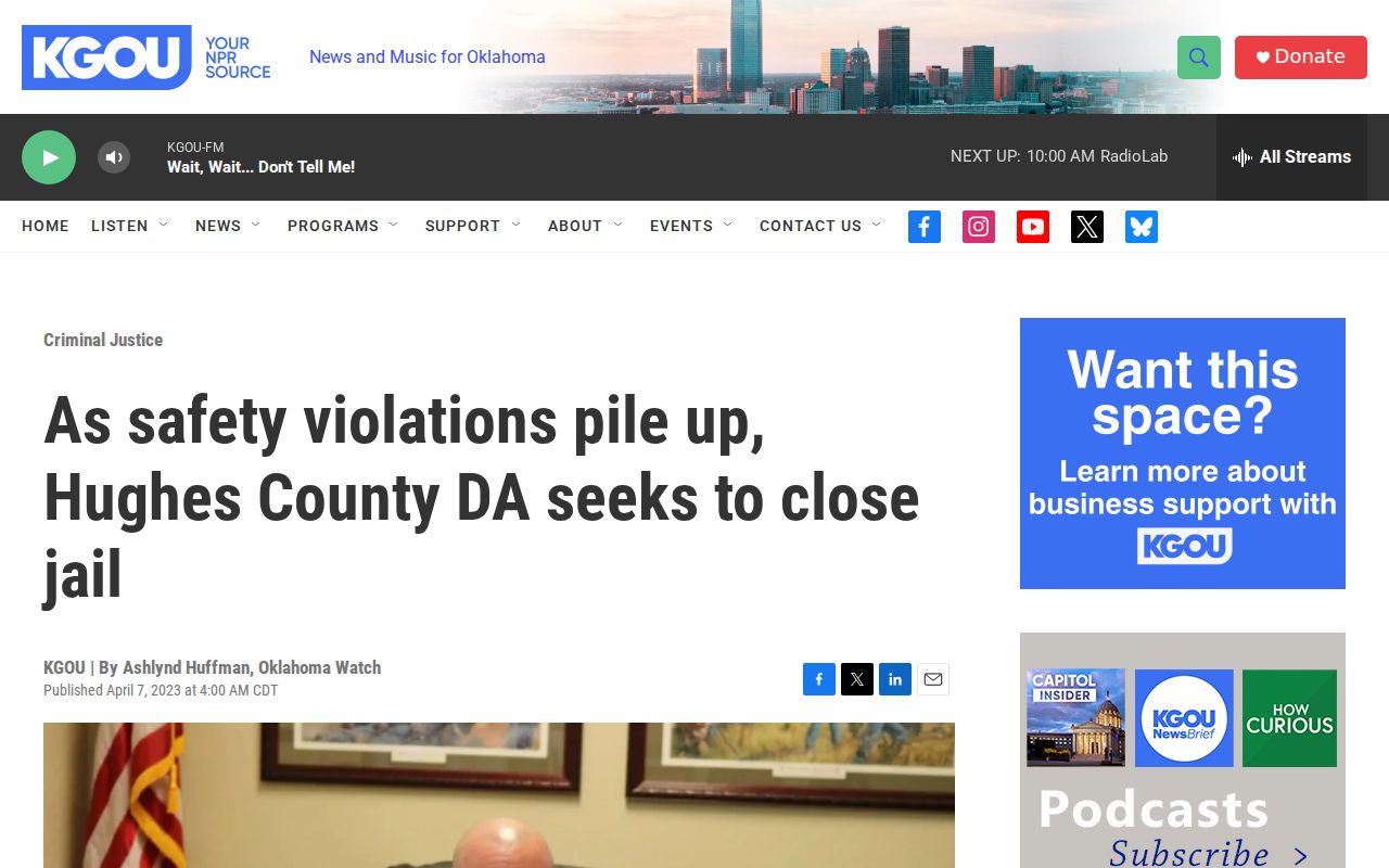 Former Hughes County Jail closure and release-routing report